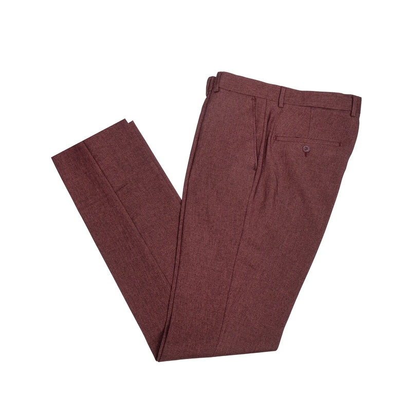 Maximo | Burgundy Twill 3-Piece Tailored-Fit suit
