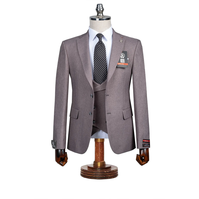 Maximo | Gray Twill 3-Piece Tailored-Fit suit