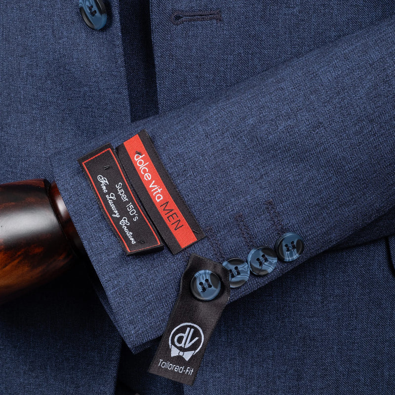 Maximo | Navy Blue Twill 3-Piece Tailored-Fit suit