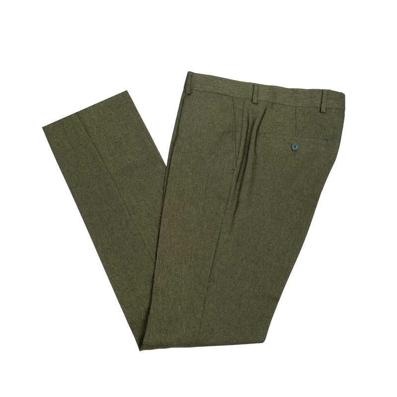 Maximo | Olive Green Twill 3-Piece Tailored-Fit suit