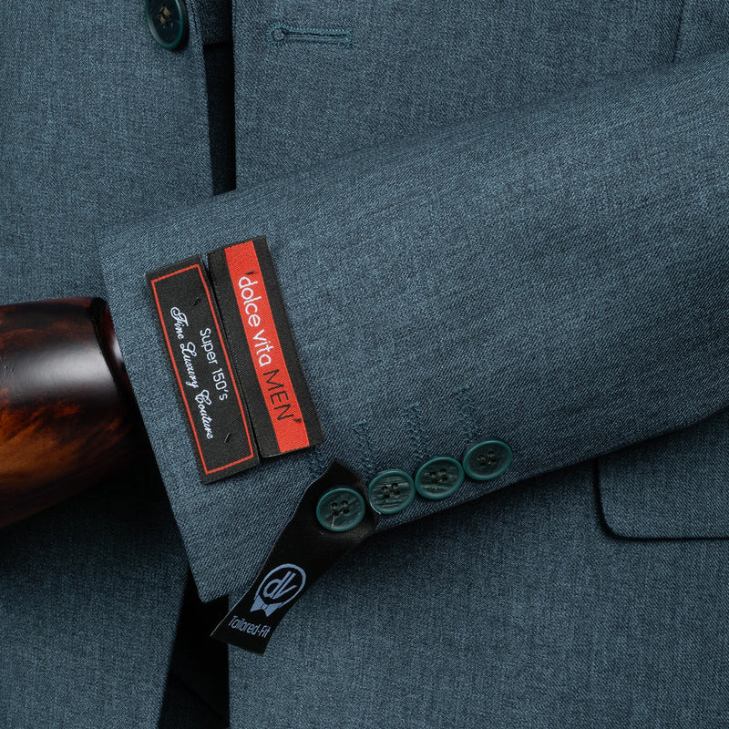 Maximo | Teal Twill 3-Piece Tailored-Fit suit