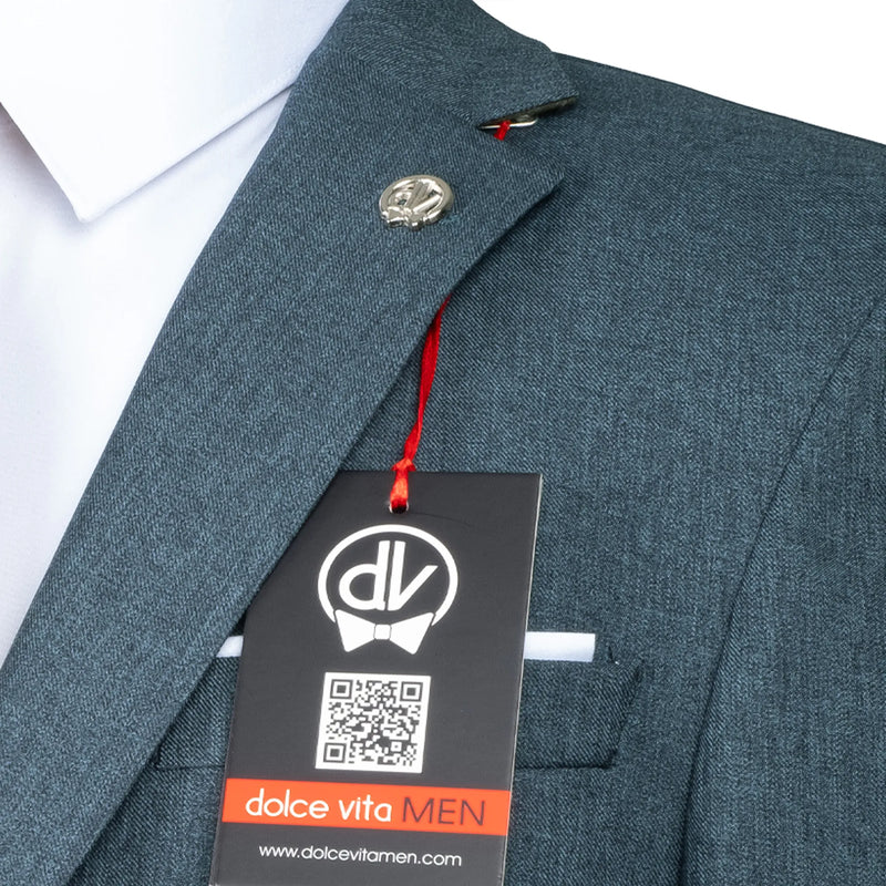 Maximo | Teal Twill 3-Piece Tailored-Fit suit