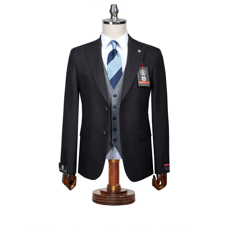 Isaac | Black 3-Piece Tailored-Fit Suit