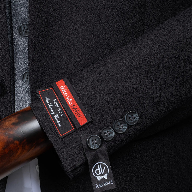 Isaac | Black 3-Piece Tailored-Fit Suit