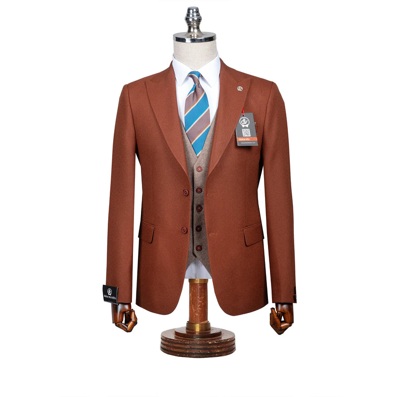 Isaac | Brown 3-Piece Tailored-Fit Suit