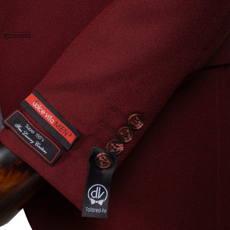Isaac | Burgundy 3-Piece Tailored-Fit Suit