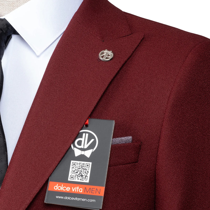 Isaac | Burgundy 3-Piece Tailored-Fit Suit