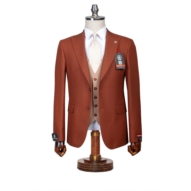 Isaac | Chocolate Brown 3-Piece Tailored-Fit Suit