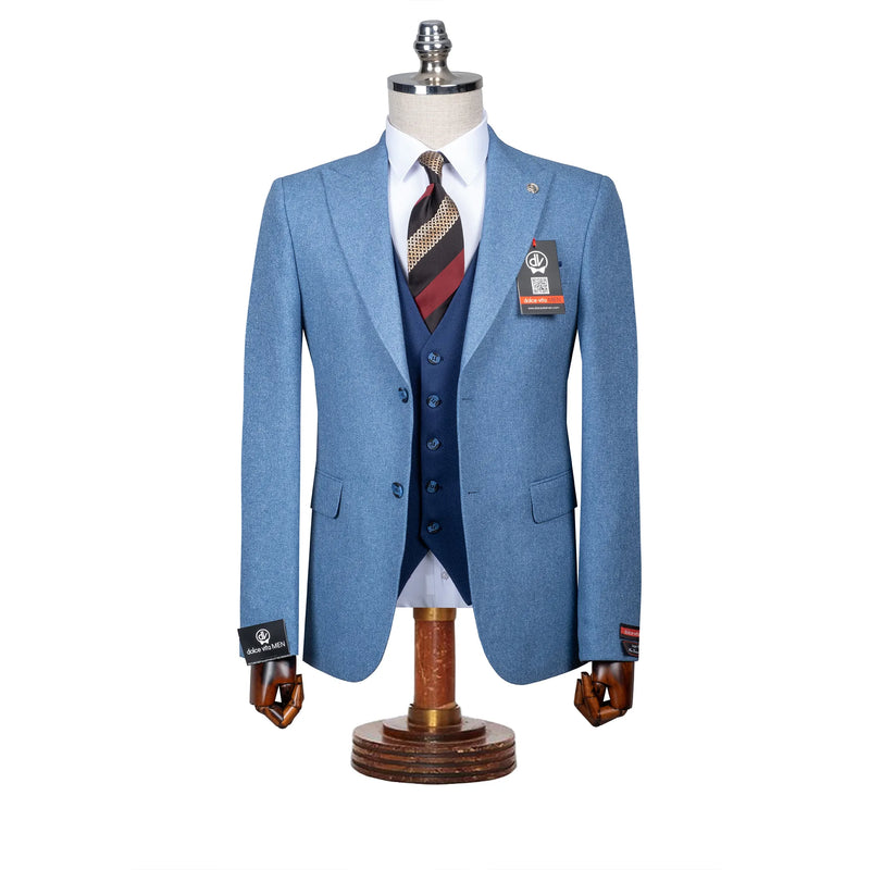 Isaac | Indigo Blue 3-Piece Tailored-Fit Suit