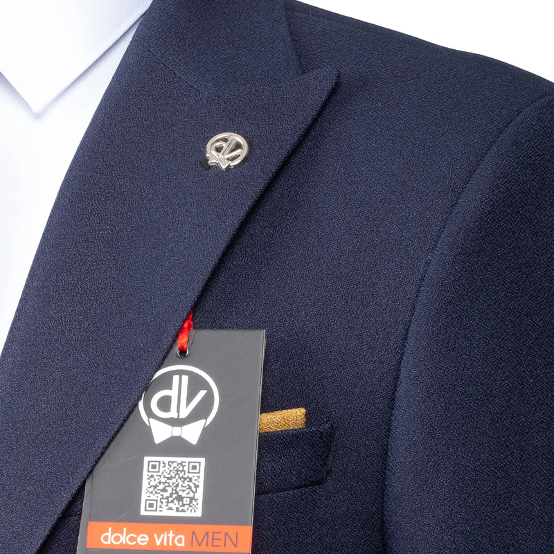 Isaac | Navy Blue 3-Piece Tailored-Fit Suit