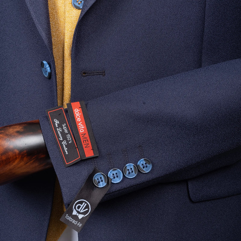 Isaac | Navy Blue 3-Piece Tailored-Fit Suit