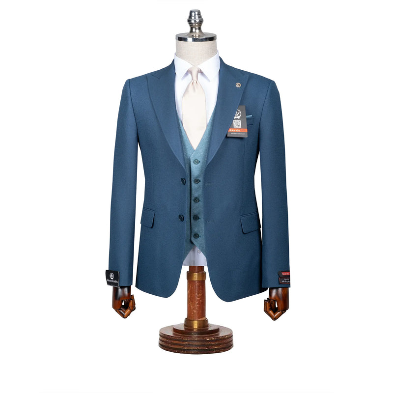 Isaac | Ocean Blue 3-Piece Tailored-Fit Suit