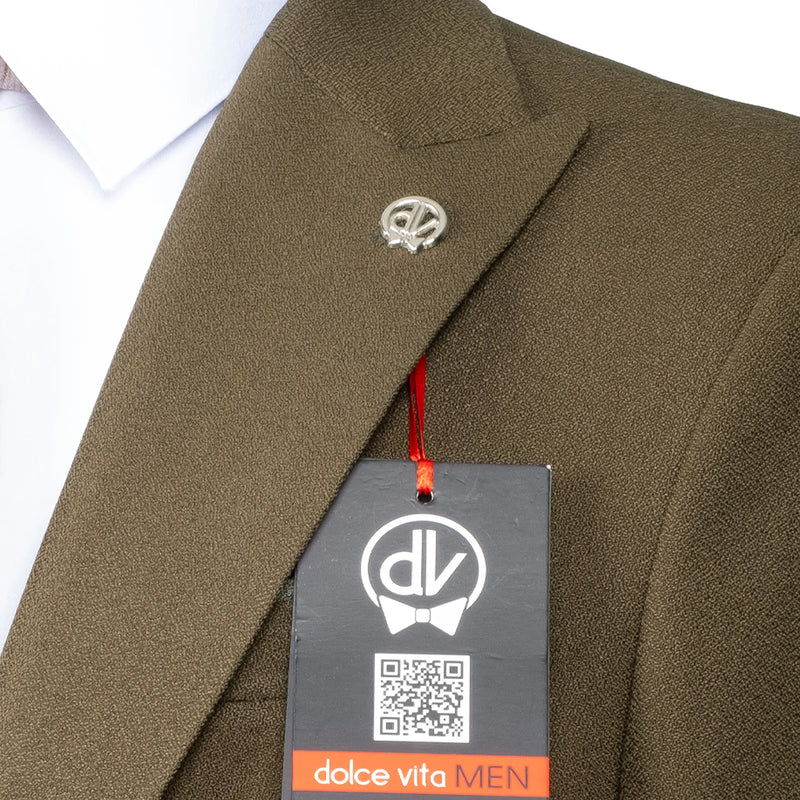 Isaac | Olive Green 3-Piece Tailored-Fit Suit