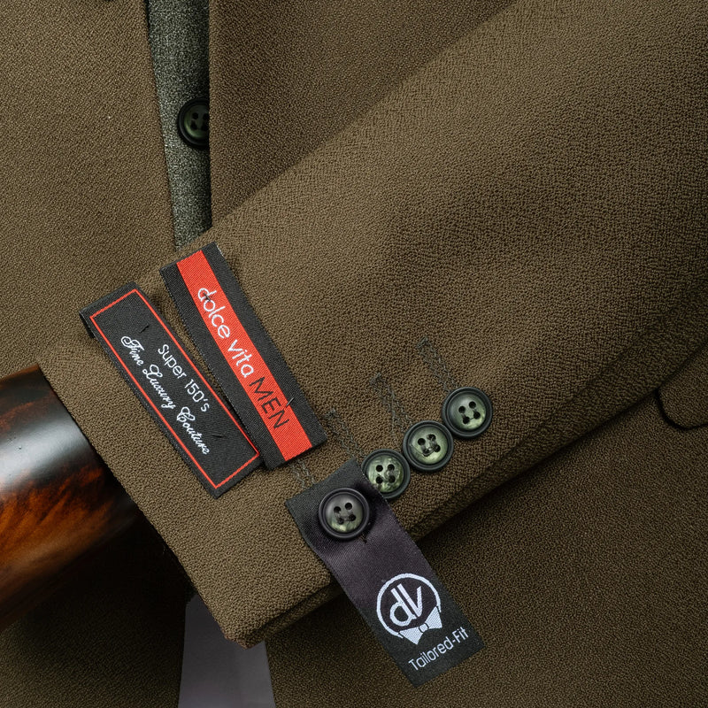 Isaac | Olive Green 3-Piece Tailored-Fit Suit