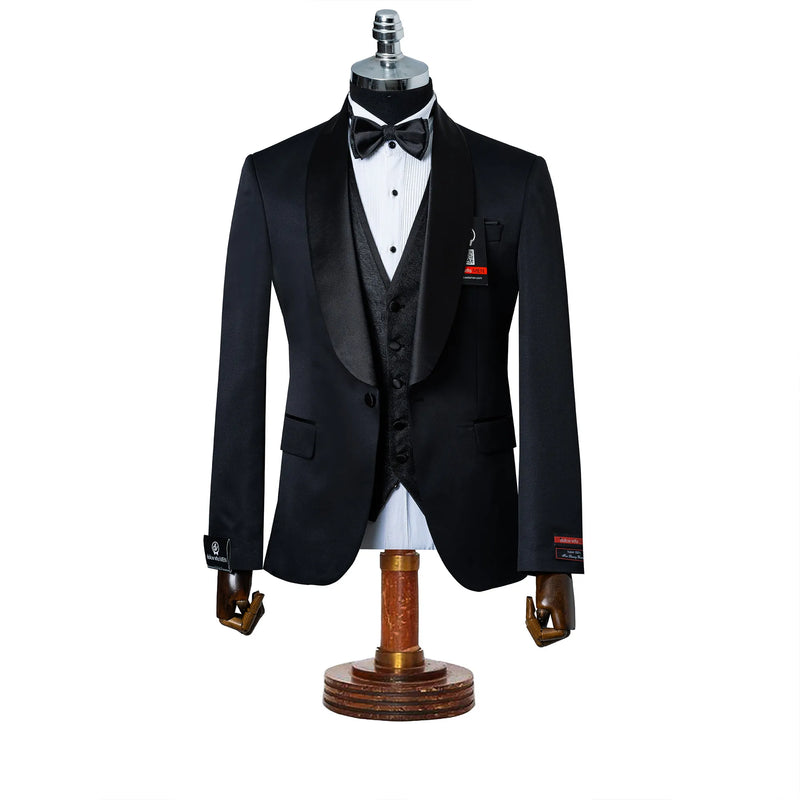 Marcus | Black 3-Piece Tailored Fit Tuxedo