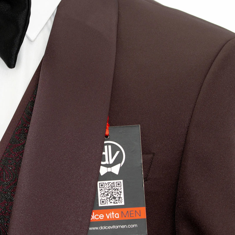 Marcus | Burgundy 3-Piece Tailored Fit Tuxedo