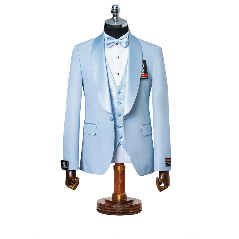 Marcus | Light Blue 3-Piece Tailored Fit Tuxedo