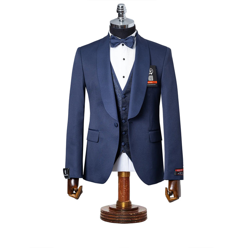 Marcus | Navy Blue 3-Piece Tailored Fit Tuxedo