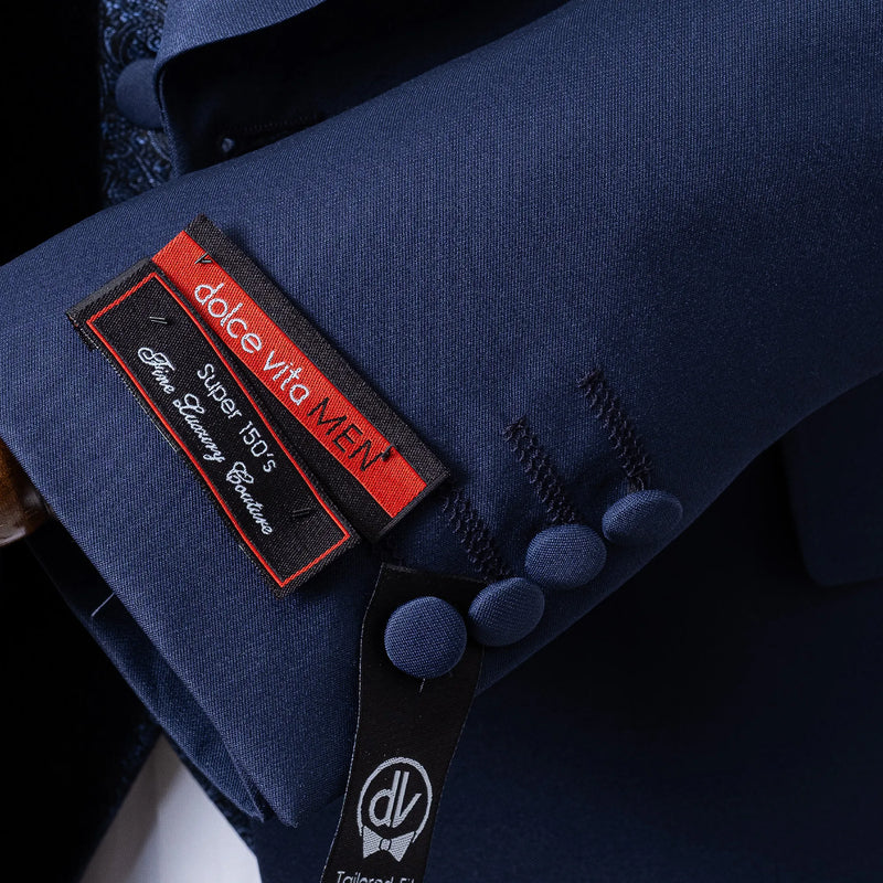 Marcus | Navy Blue 3-Piece Tailored Fit Tuxedo