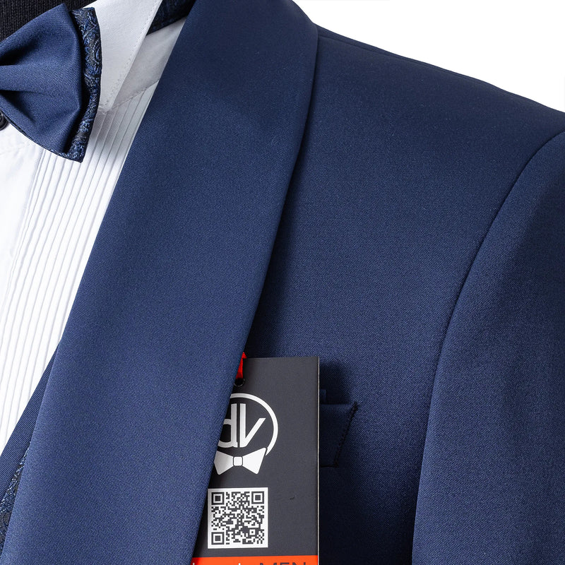 Marcus | Navy Blue 3-Piece Tailored Fit Tuxedo