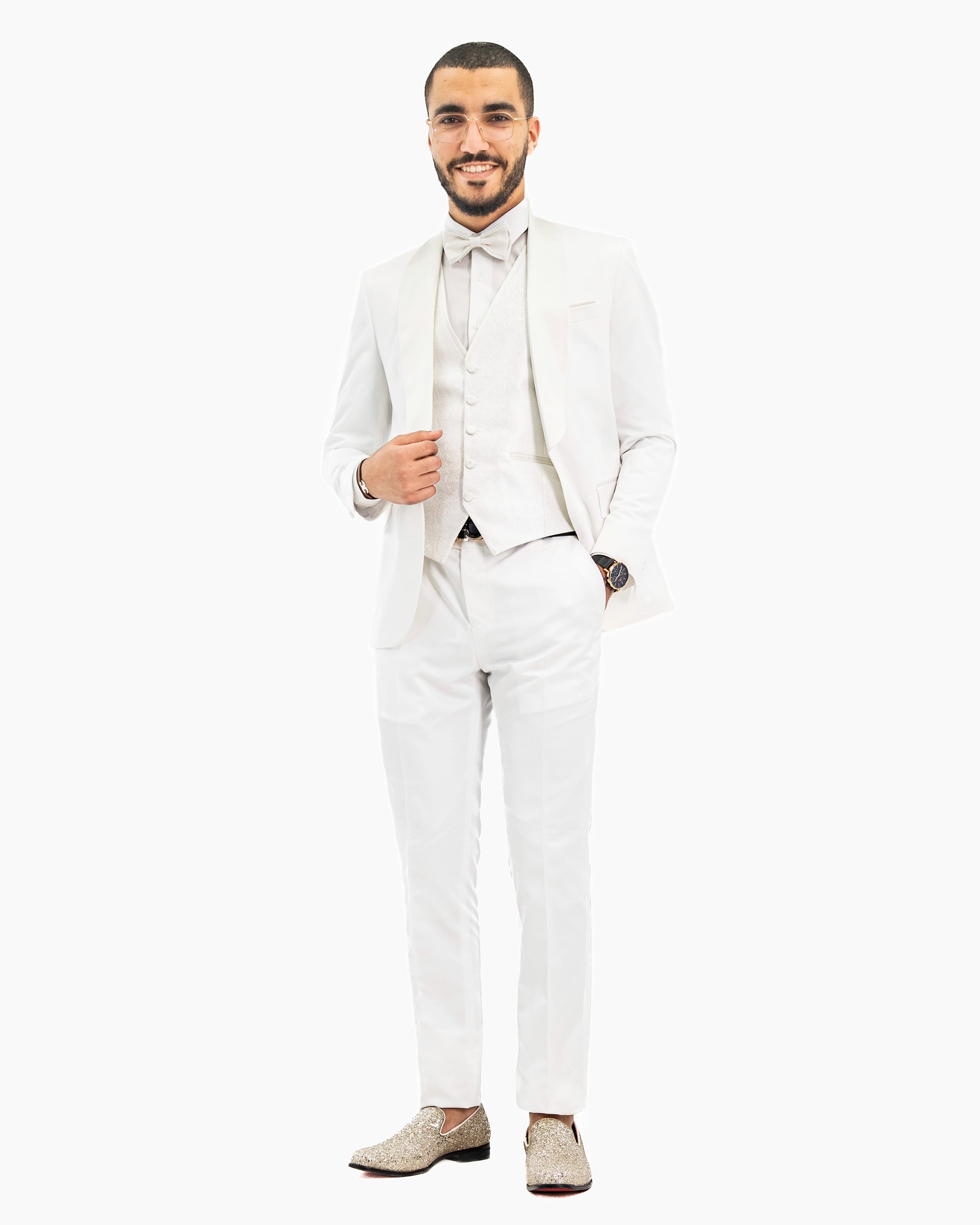 Marcus | White 3-Piece Tailored Fit Tuxedo