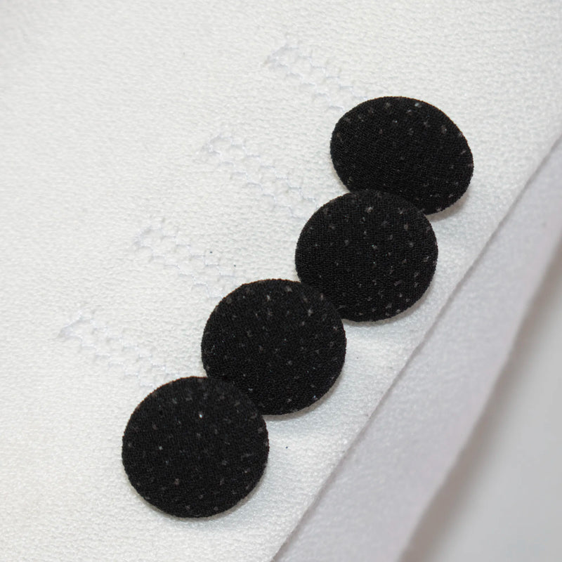 White 3-Piece Tailored-Fit Tuxedo with Glitter Peak Lapels