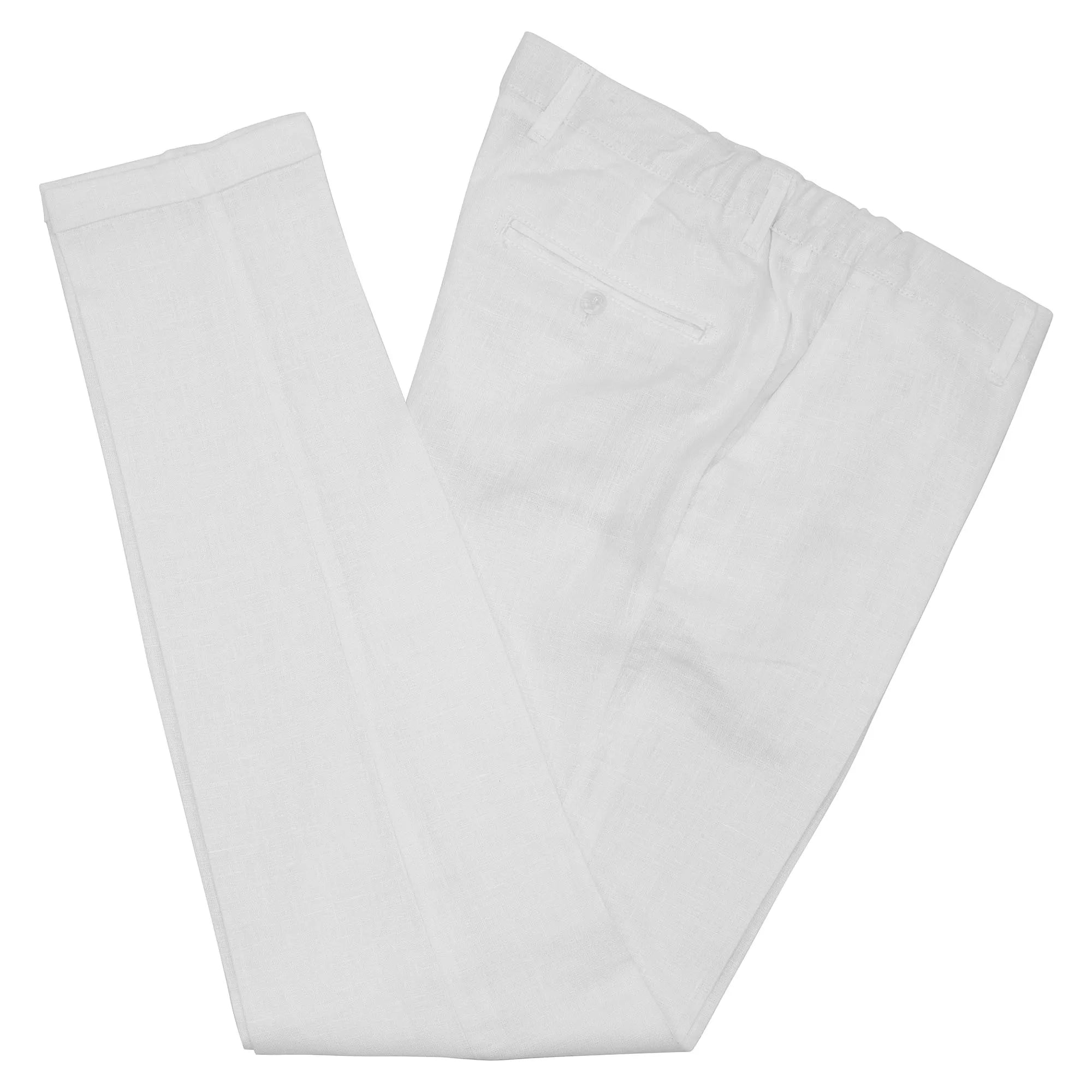 White Tailored-Fit Linen Suit