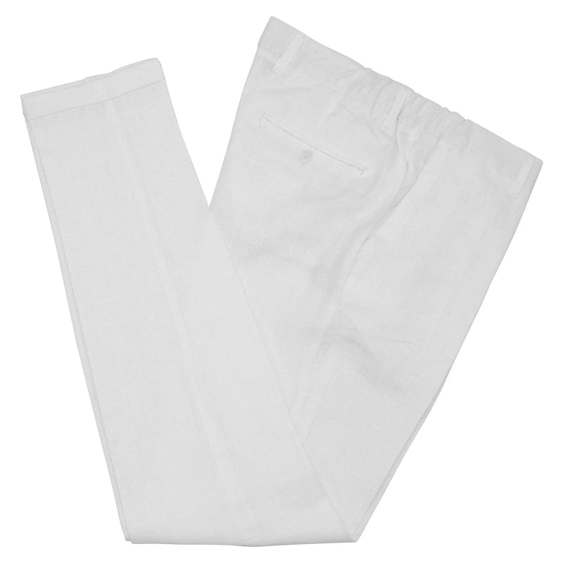 White Tailored-Fit Linen Suit