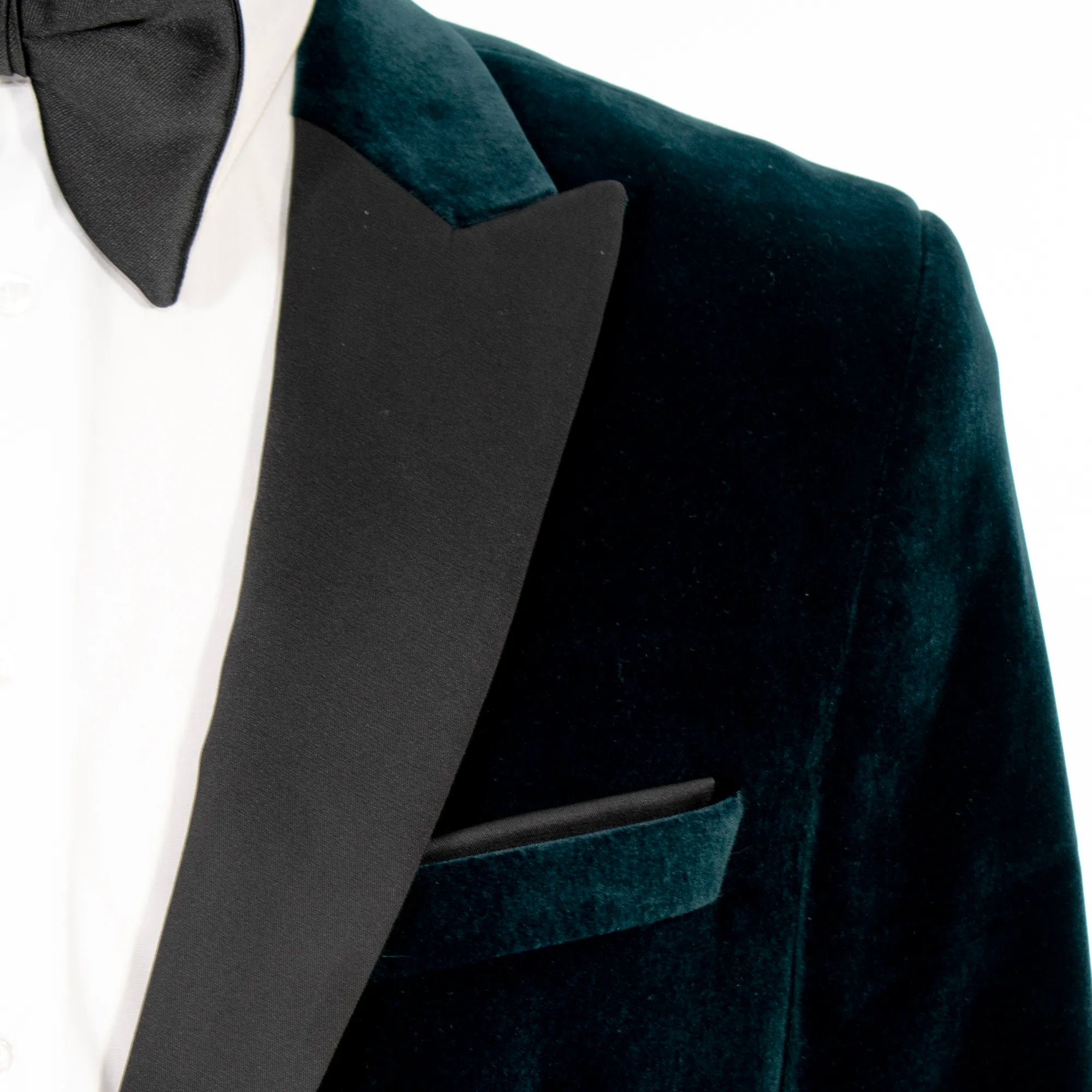 Green Slim-Fit Velvet Tuxedo Jacket