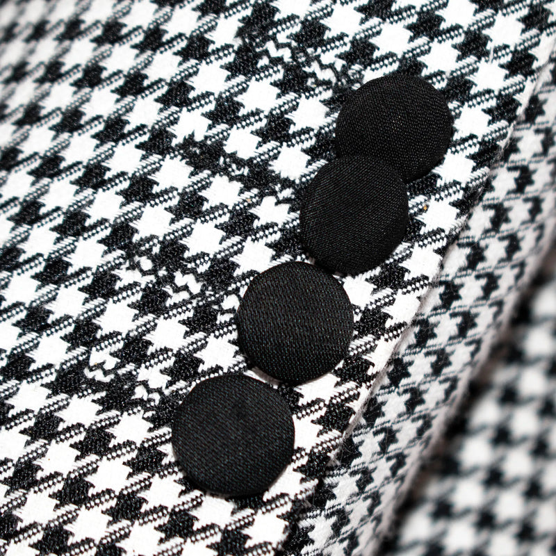 Black and White Houndstooth 3-Piece Tailored-Fit Tuxedo