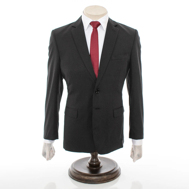 Men's Solid Black 2-Piece Slim-Fit Suit