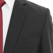 Men's Solid Black 2-Piece Slim-Fit Suit