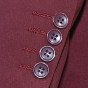 Men's Solid Burgundy 2-Piece Slim-Fit Suit