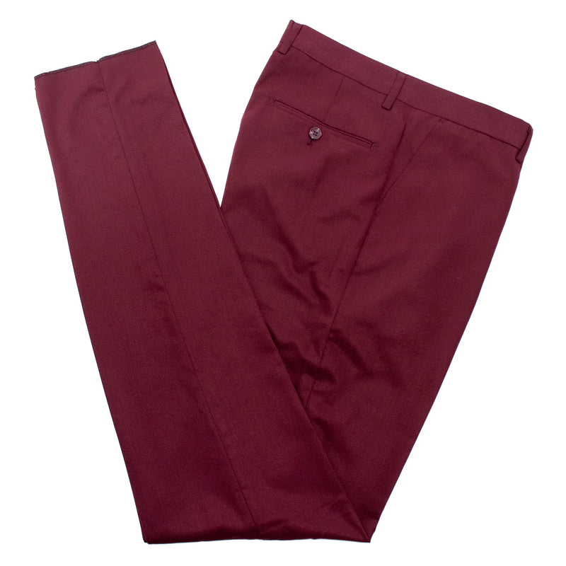 Men's Solid Burgundy 2-Piece Slim-Fit Suit