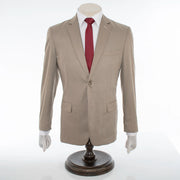Men's Solid Tan 2-Piece Slim-Fit Suit