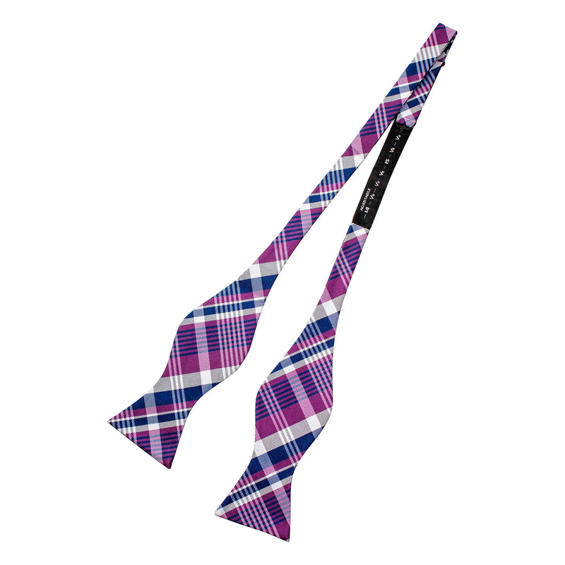 Self-Tie Plaid Satin Bow-Tie