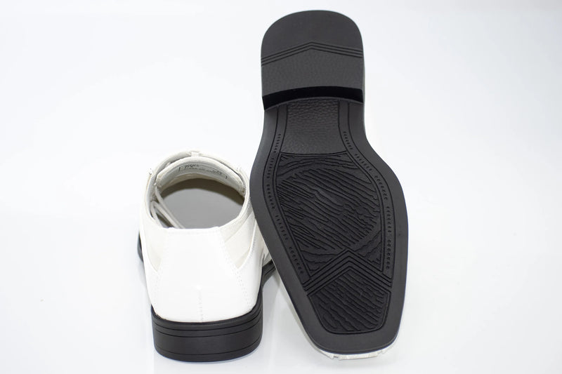 White Striped Satin Derby Lace Dress Shoe