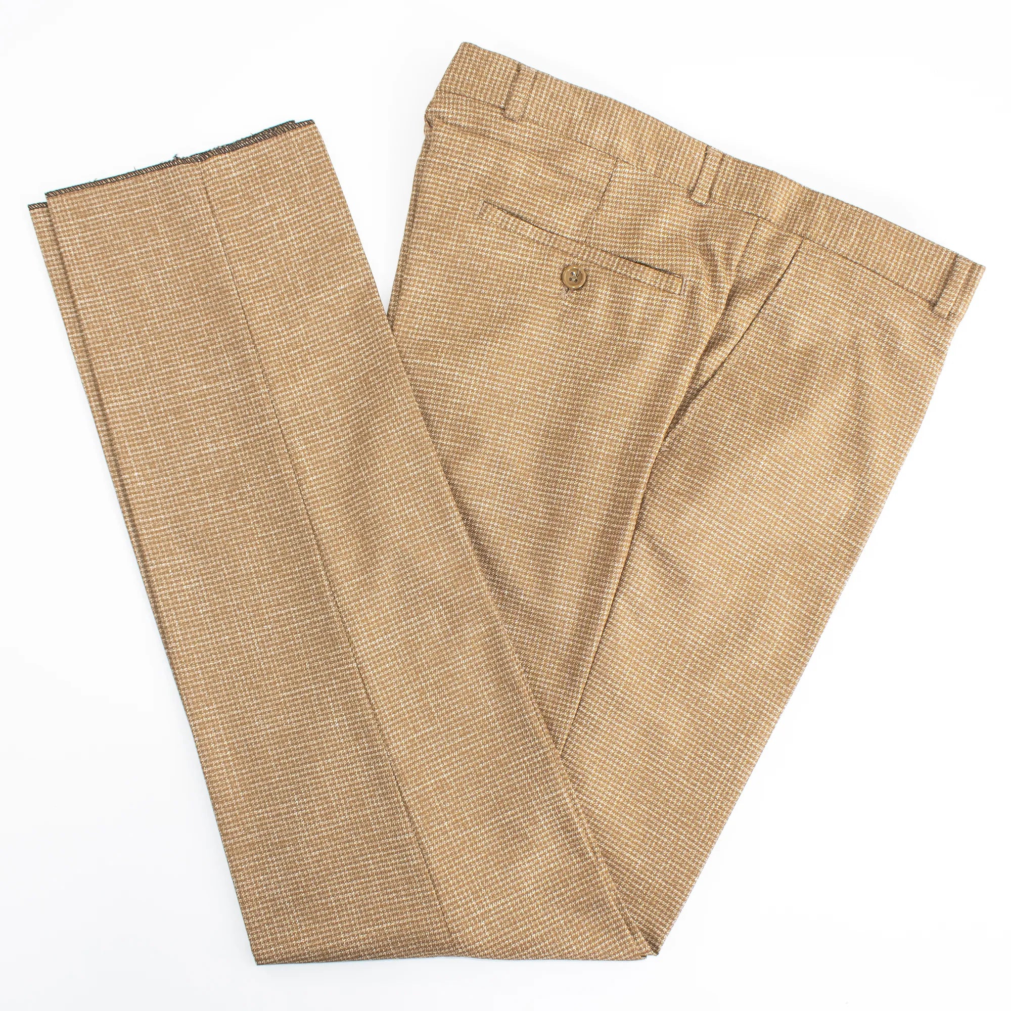 Brown Checked 3-Piece Slim-Fit Suit