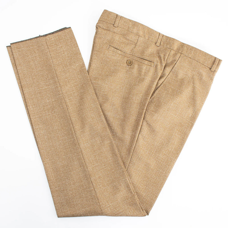 Brown Checked 3-Piece Slim-Fit Suit