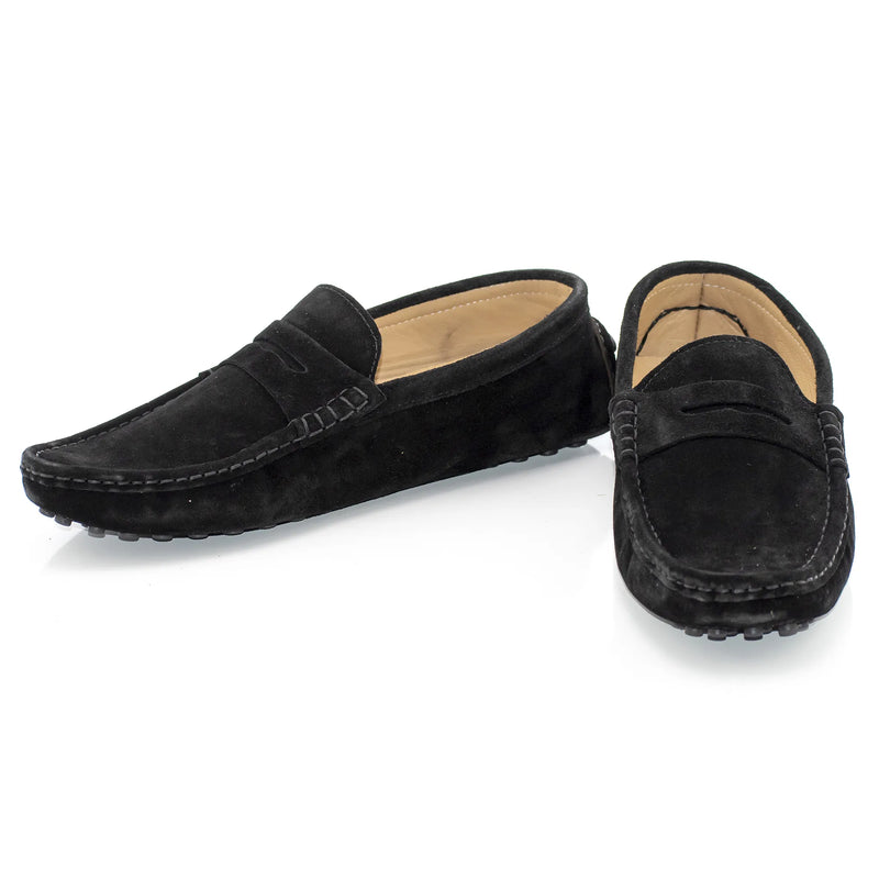 Black Suede Penny Loafer Driver