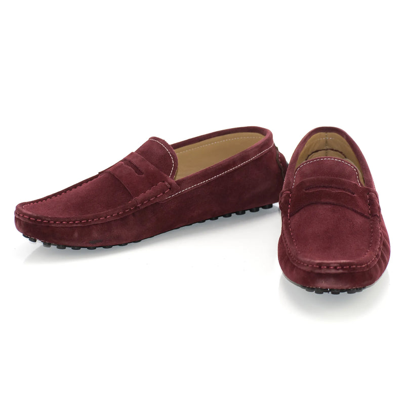 Burgundy Suede Penny Loafer Driver