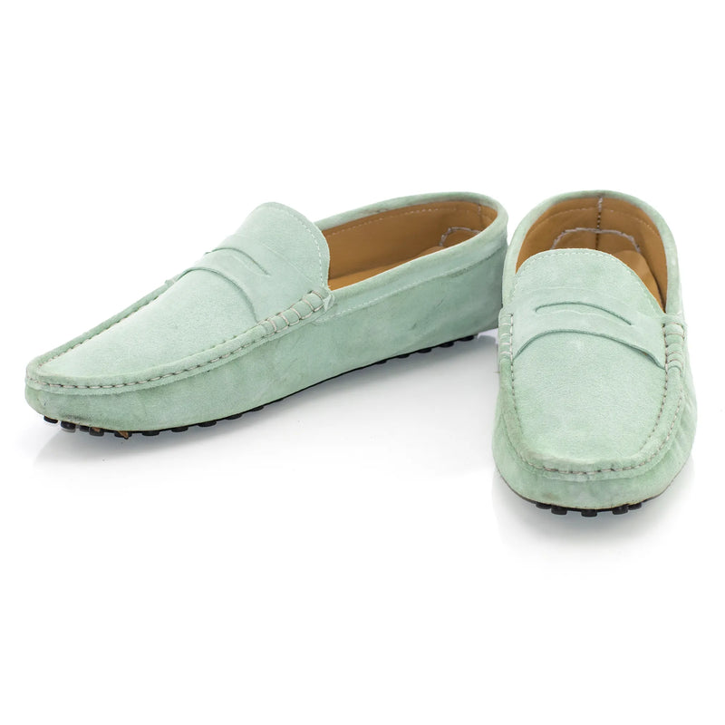 Mint Suede Penny Loafer Driver