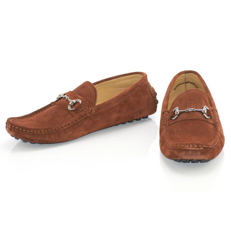 Brown Suede Driver With Oval Bit