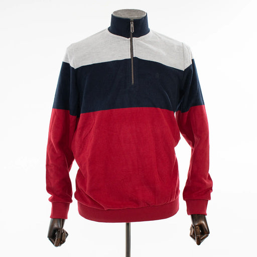 Men's Maroon, Navy, Gray Quarter-Zip Sweatshirt