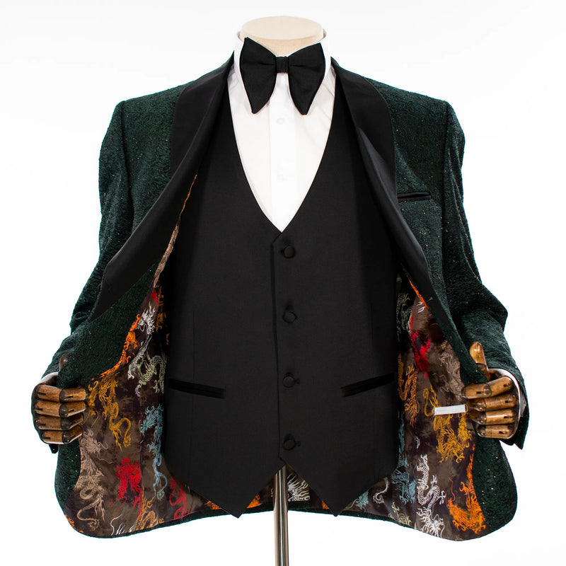 Green Sparkle 3-Piece Tailored-Fit Tuxedo