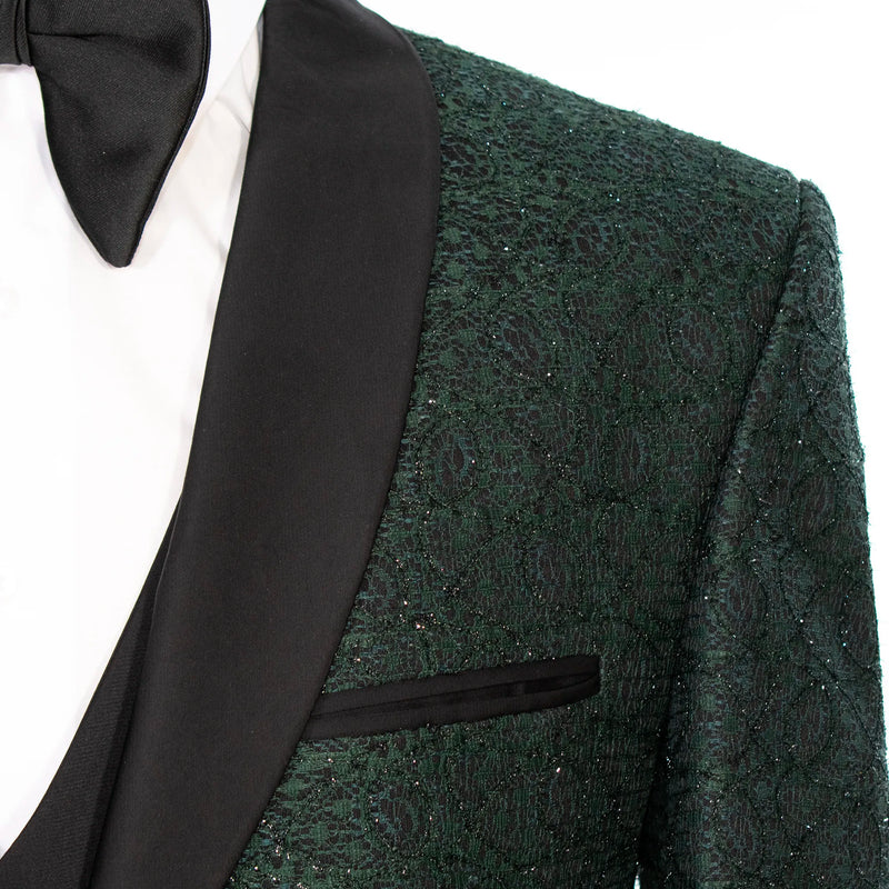 Green Sparkle 3-Piece Tailored-Fit Tuxedo