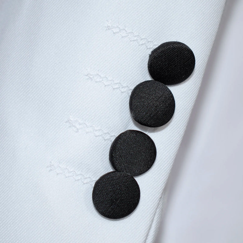 White 2-Piece Slim-Fit Tuxedo with Rhinestone Peak Lapels