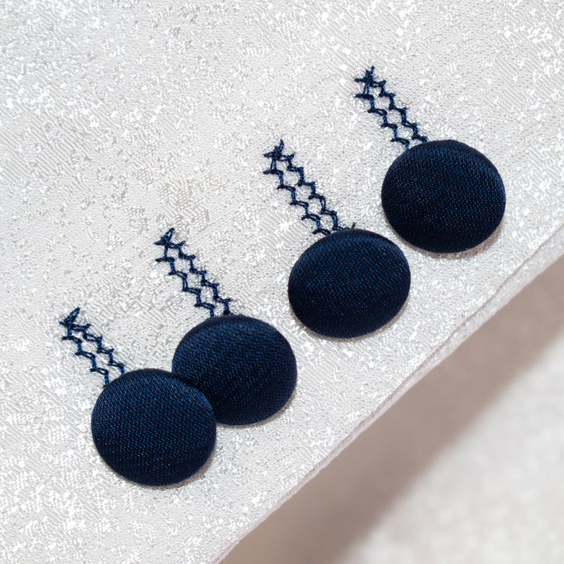 White Metallic Flake and Navy 3-Piece Tailored-Fit Tuxedo