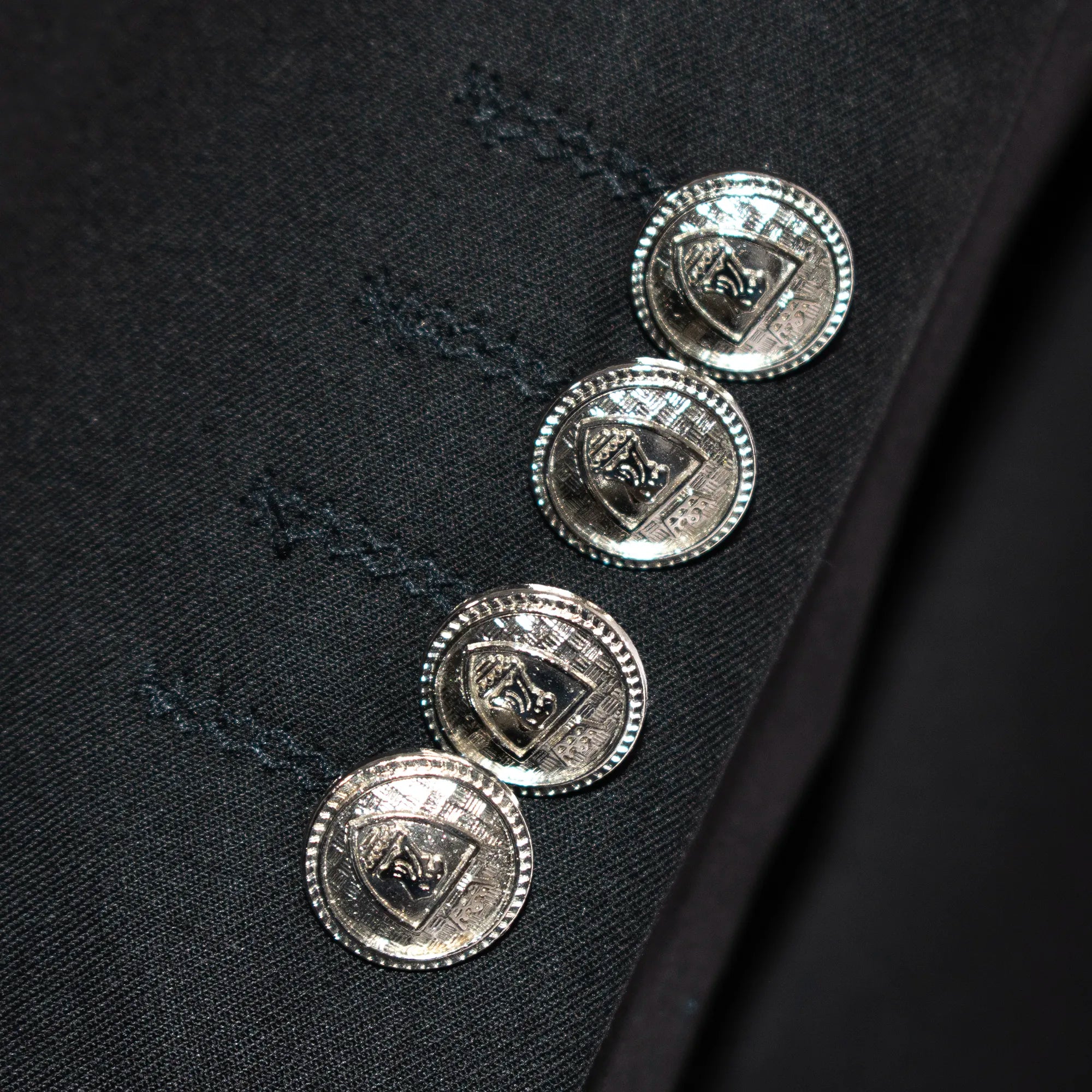 Men's Black Embroidered 2-Piece Slim-Fit Suit with Mandarin Collar