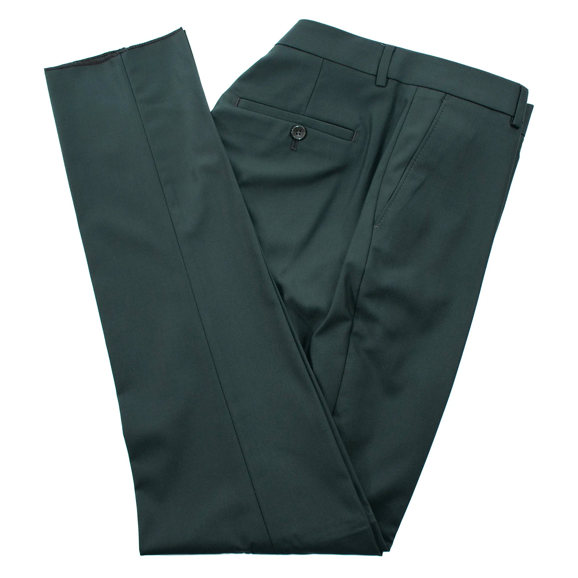 Men's Hunter Green Embroidered 2-Piece Slim-Fit Suit with Mandarin Collar